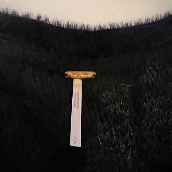 Free People Black Fuzzy Moonbeam Sweater Size Small Pullover - Picture 5 of 15